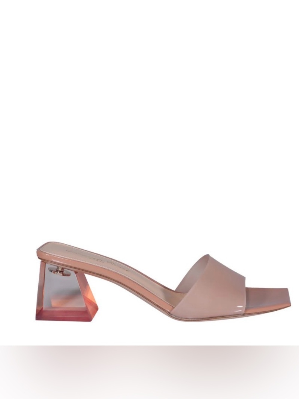 Nwot Gianvito Rossi Blush slip on sandal lucite rose block heel italy EU 38